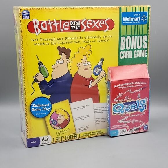 Battle of the Sexes Board Game & Quelf Unpredictable Card Game Sealed 2 Games - Picture 13 of 13